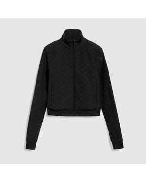 Gucci Gg Jersey Jacquard Zip Jacket - Black