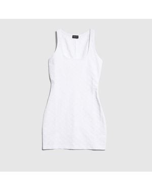 Gucci Vestido De Jacquard De Punto Con Gg, Talla - Blanco