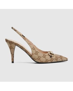Gucci 85Mm Horsebit-Detail Court Shoes - Brown
