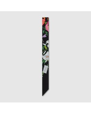 Gucci Cinta De Sarga De Seda Estampada - Negro