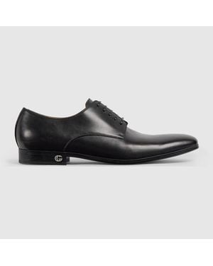 Gucci Scarpa Stringata Uomo Con Doppia G, Taglia - Nero