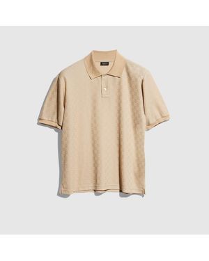 Gucci Gg Jersey Polo Shirt, Size Xxl, Ready-To-Wear - Natural
