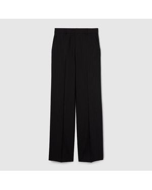 Gucci Pinstripe Wool Jacquard Trousers - Black