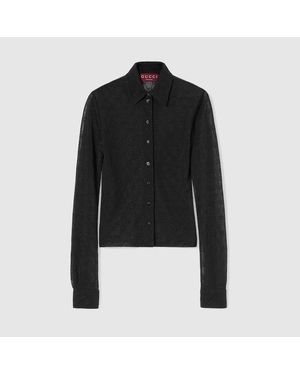 Gucci Gg Jersey Jacquard Shirt - Black