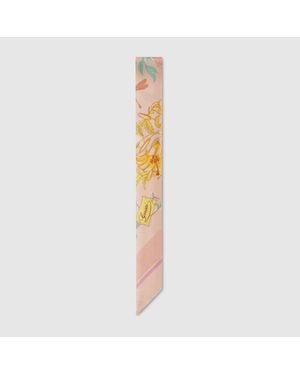 Gucci Cinta De Seda Estampada - Blanco