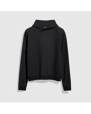 Gucci Cashmere Jersey Sweatshirt With Embroidery, Size Xxs, Ready-To-Wear - Black