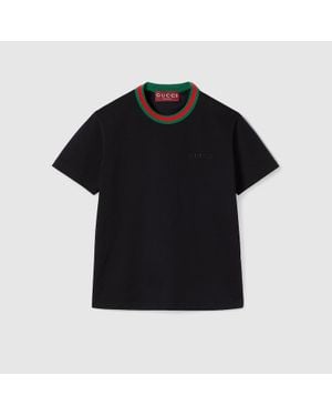 Gucci Camiseta De Punto De Algodón, Talla - Negro