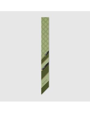 Gucci Cinta De Seda Estampada - Verde