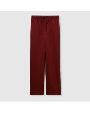 Gucci Gg Satin Trousers - Red