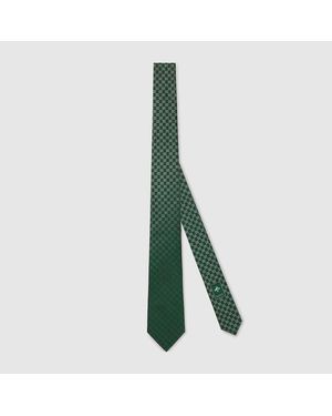 Gucci Gg Silk Jacquard Tie - Green