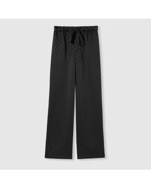 Gucci Pantalon En Satin Gg, Taille - Noir