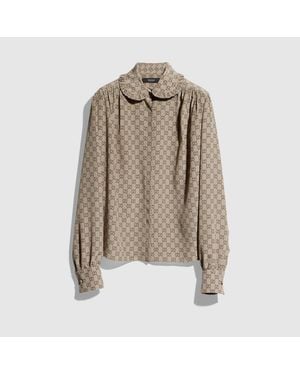 Gucci Printed Silk Crêpe De Chine Shirt - Natural