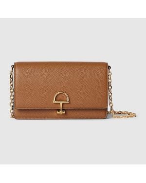 Gucci Portefeuille Sur Chaîne Half Horsebit - Braun