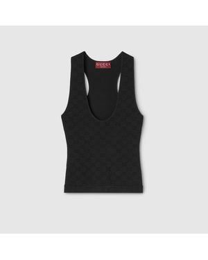 Gucci Elastic Gg Jacquard Tank Top, Ready-To-Wear - Black