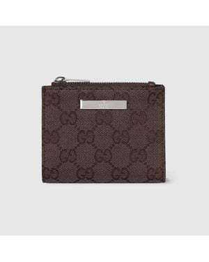 Gucci Kleine Brieftasche Mit Plakette - Braun