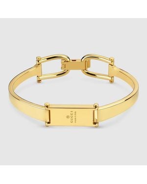 Gucci Stirrup Motif Bangle Bracelet - Metallic