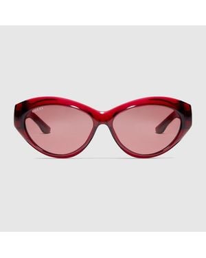 Gucci Cat Eye Frame Sunglasses - Red