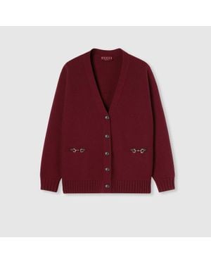 Gucci Logo Motif Cardigan - Red