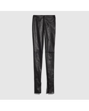Gucci Light Stretch Leather Skinny Trousers - Grey