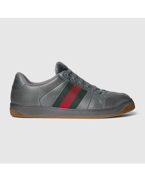 Gucci Wornout-Effect Screener Trainer, Leather - Grey