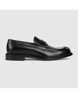 Gucci Mocassino Uomo Con Dettaglio Web, Taglia - Nero