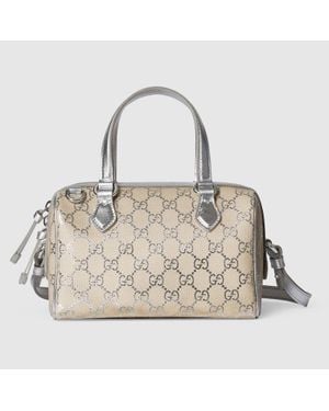 Gucci Kleine Gg Emblem Boston Bag - Mettallic