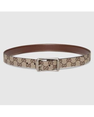 Gucci Reversible Belt With Roller Buckle, Size 100 - Brown