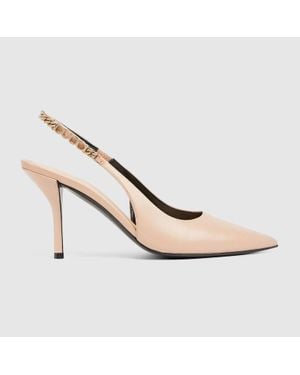 Gucci Signoria Pumps Mit Fersenriemchen, Grösse - Weiß