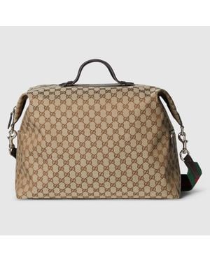 Gucci Mittelgroße Reisetasche Aus Gg Canvas - Mettallic