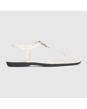 Gucci Thong Sandal With Interlocking G - White