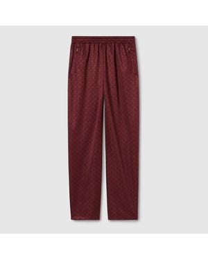 Gucci Pantalón Informal De Jacquard De Punto Con Gg, Talla - Rojo