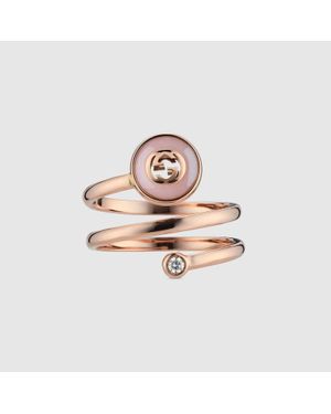 Gucci Interlocking 18K Spiral Ring - Pink