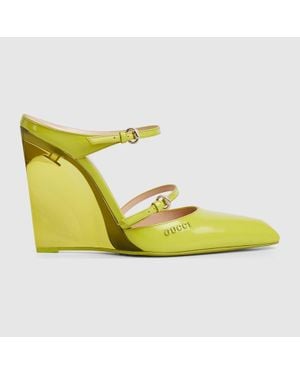Gucci Sabot Donna Con Zeppa, Taglia - Giallo