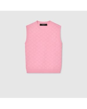 Gucci Gg Fine Fabric Jacquard Vest - Pink