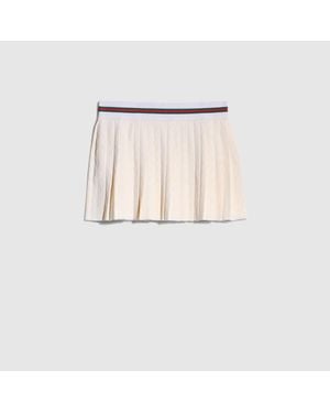 Gucci Gg Cotton Viscose Jacquard Mini Skirt - White