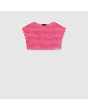 Gucci Gg Macramé Top, Ready-To-Wear - Pink