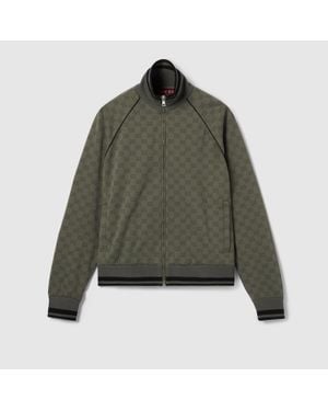 Gucci Chaqueta Jacquard Con Cremallera Y Gg, Talla - Verde