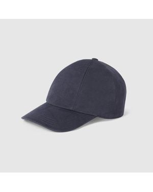 Gucci Fabric Baseball Hat With Embroidery - Blue