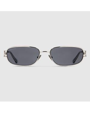 Gucci Rectangular-Frame Sunglasses - Grey