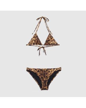 Gucci Bikini De Punto Elástico Estampado, Talla - Blanco