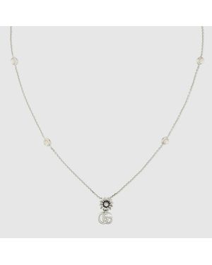 Gucci Collana Con Madreperla Gg Marmont - Metallizzato