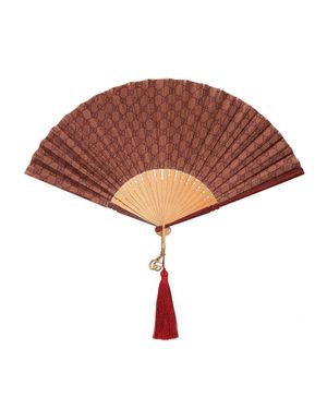 Gucci Abanico con estampado geométrico de lunares - Rojo