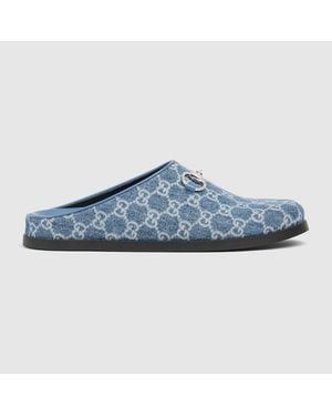 Gucci Damen-Mules Mit Horsebit, Größe - Blau