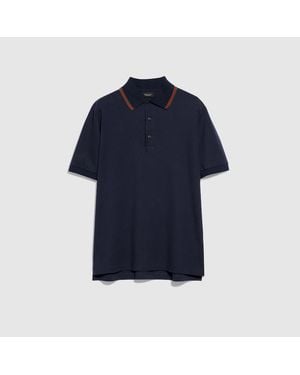 Gucci Cotton Jersey Piquet Polo Shirt - Blue