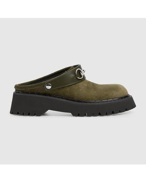 Gucci Mule Con Horsebit Para Mujer, Talla - Verde