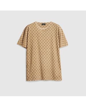 Gucci Printed Cotton T-Shirt, Size Xl, Ready-To-Wear - Natural