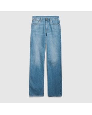 Gucci Bleached Washed Cotton Denim Trousers - Blue