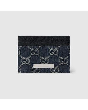 Gucci Card Case With Plaque - Blue
