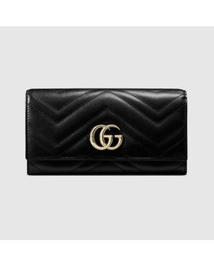 Gucci Lange Brieftasche Gg Marmont - Schwarz