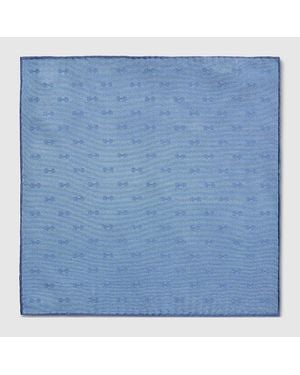 Gucci Seidenjacquard-Einstecktuch Mit Horsebit - Blau